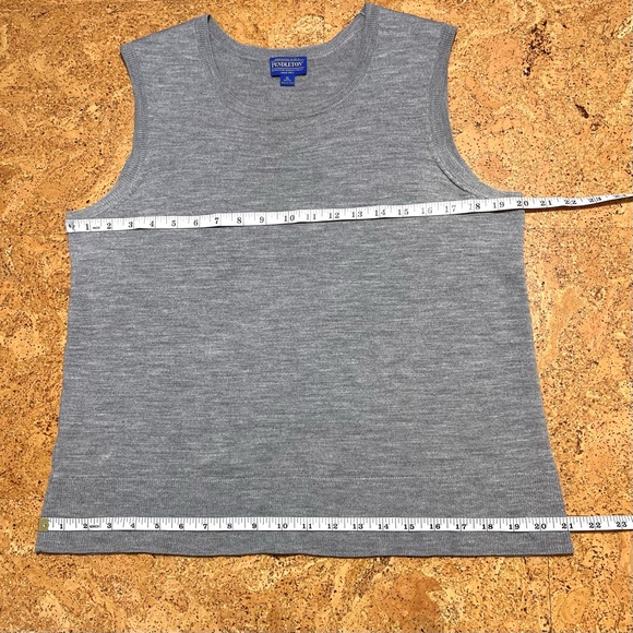 Pendleton Merino Wool Round Neck Sleeveless Sweater Vest Gray Sz XL Petite - Picture 7 of 8